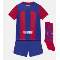 Barcelona Fußballbekleidung Heimtrikot Kinder 2023-24 Kurzarm (+ kurze hosen)